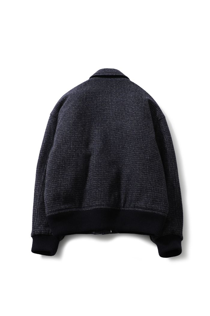 MUSINSA公式 | HORLISUN Mayor Wool Tweed Blouson Jacket Navy