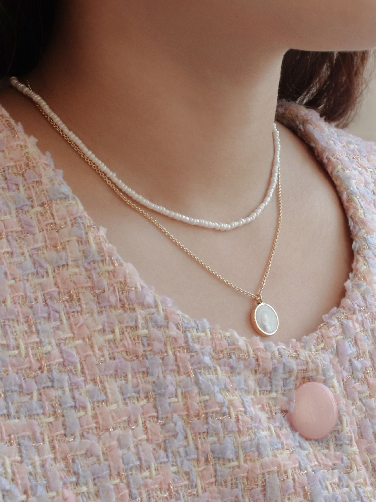 리타모니카(RITA MONICA) White Bead Necklace