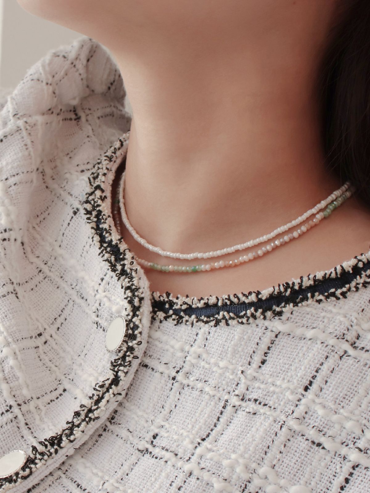 리타모니카(RITA MONICA) White Bead Necklace