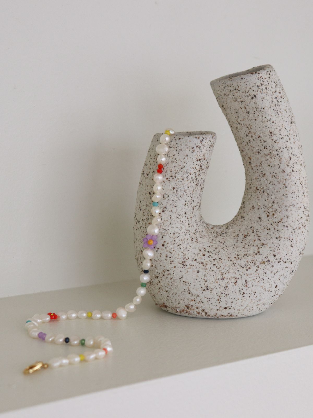 리타모니카(RITA MONICA) Vivid Bead Flower Pearl Necklace