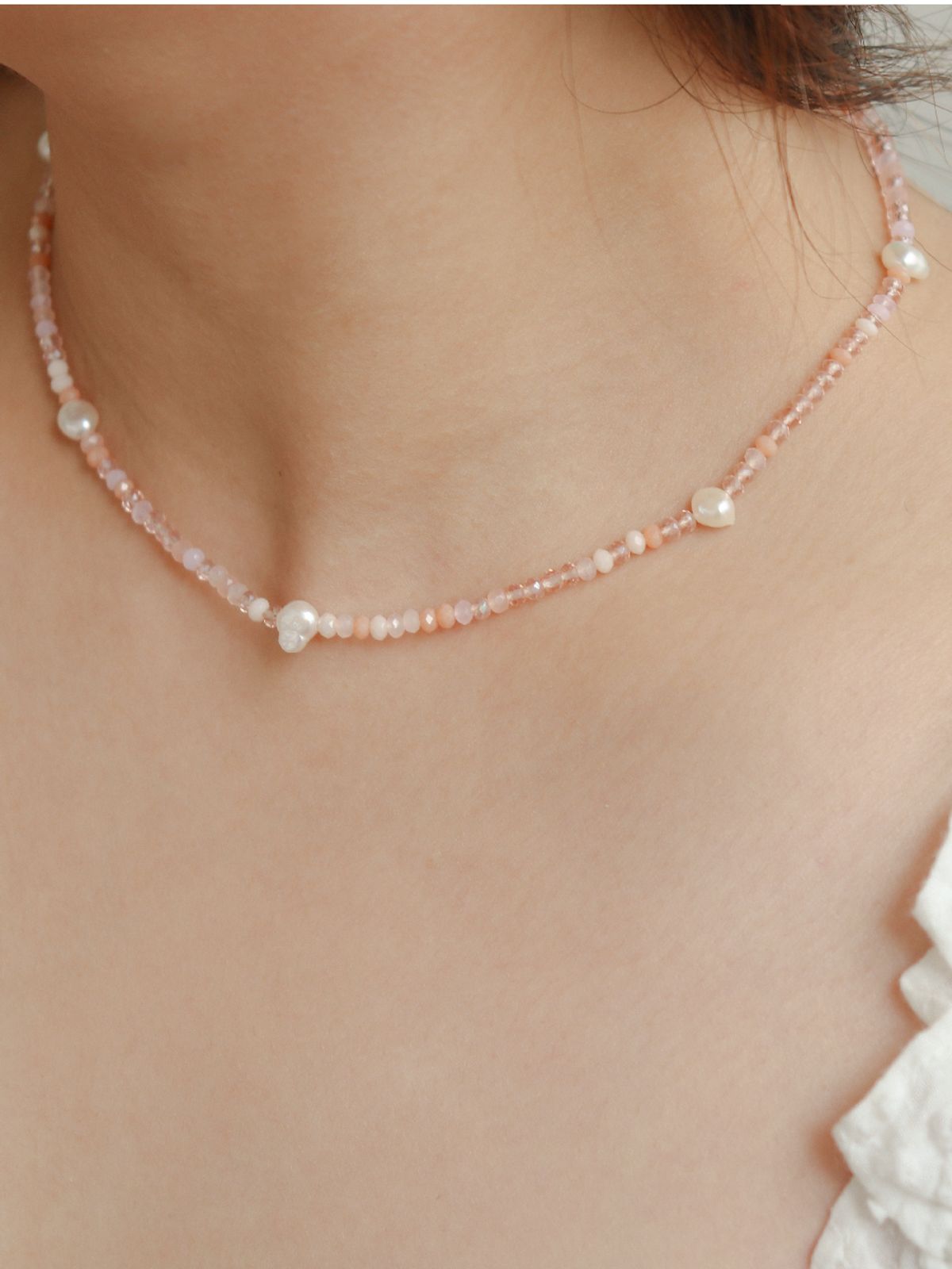 리타모니카(RITA MONICA) Pink Bead Pearl Necklace