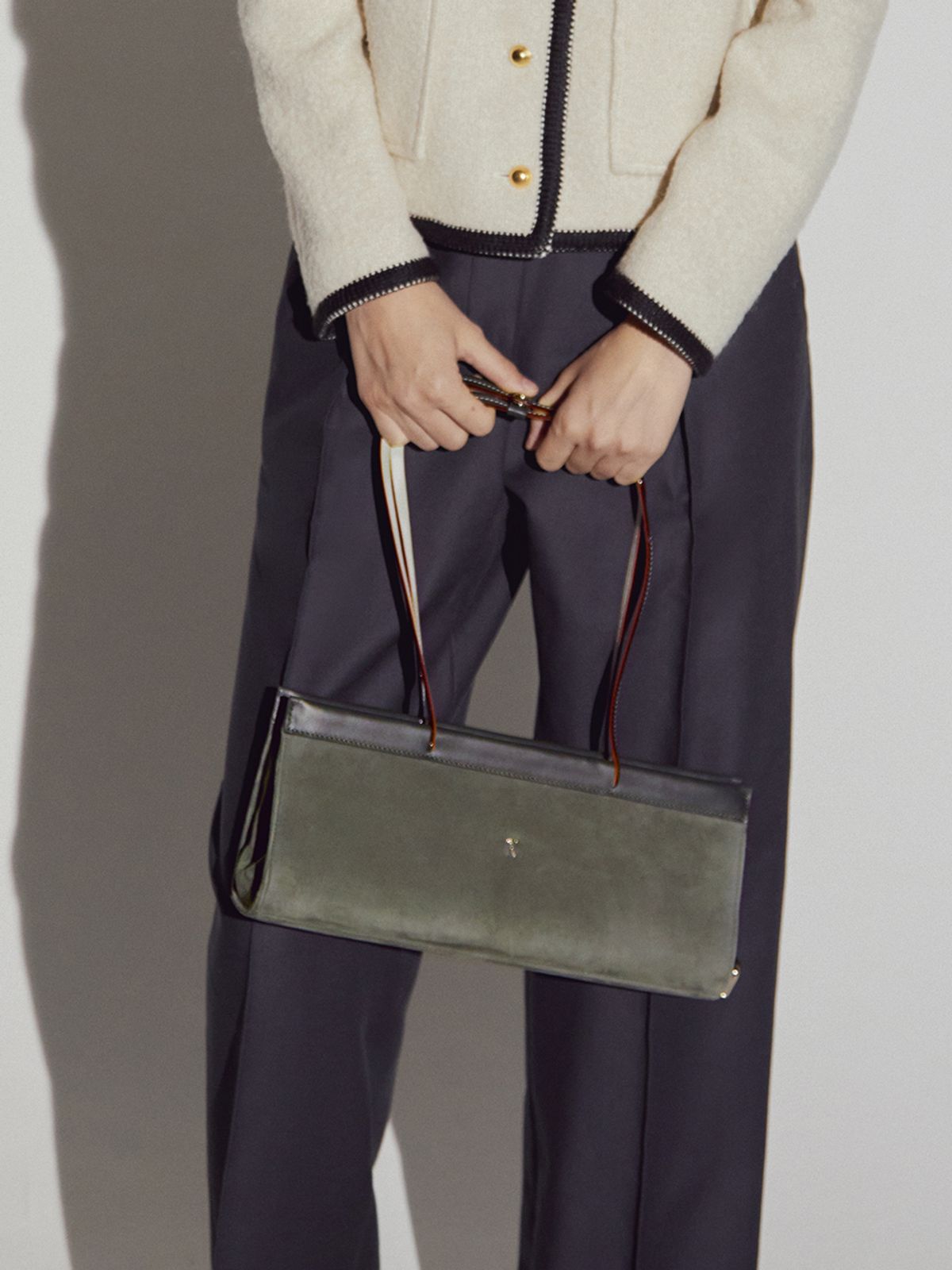조셉앤스테이시(JOSEPH&STACEY) Diana Suede Shoulder Bag S Khaki