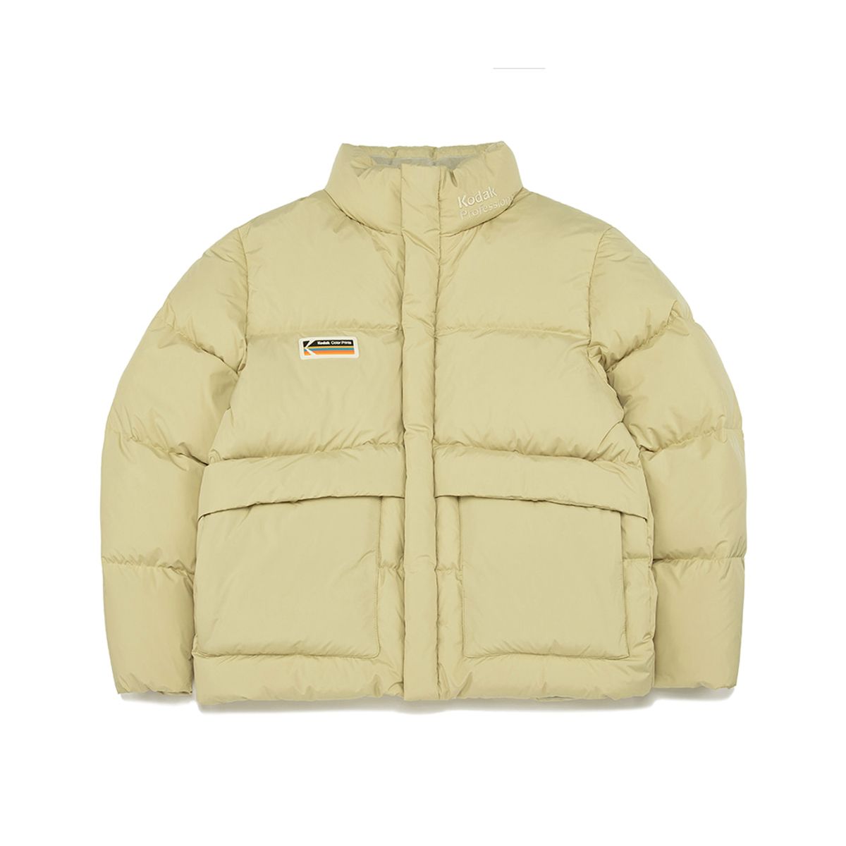 코닥(KODAK) 레인보우 패치 덕다운 자켓 OLIVE
