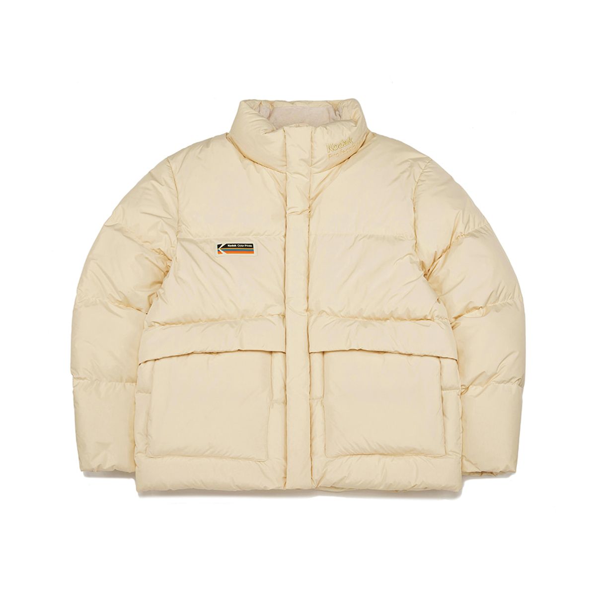 코닥(KODAK) 레인보우 패치 덕다운 자켓 IVORY