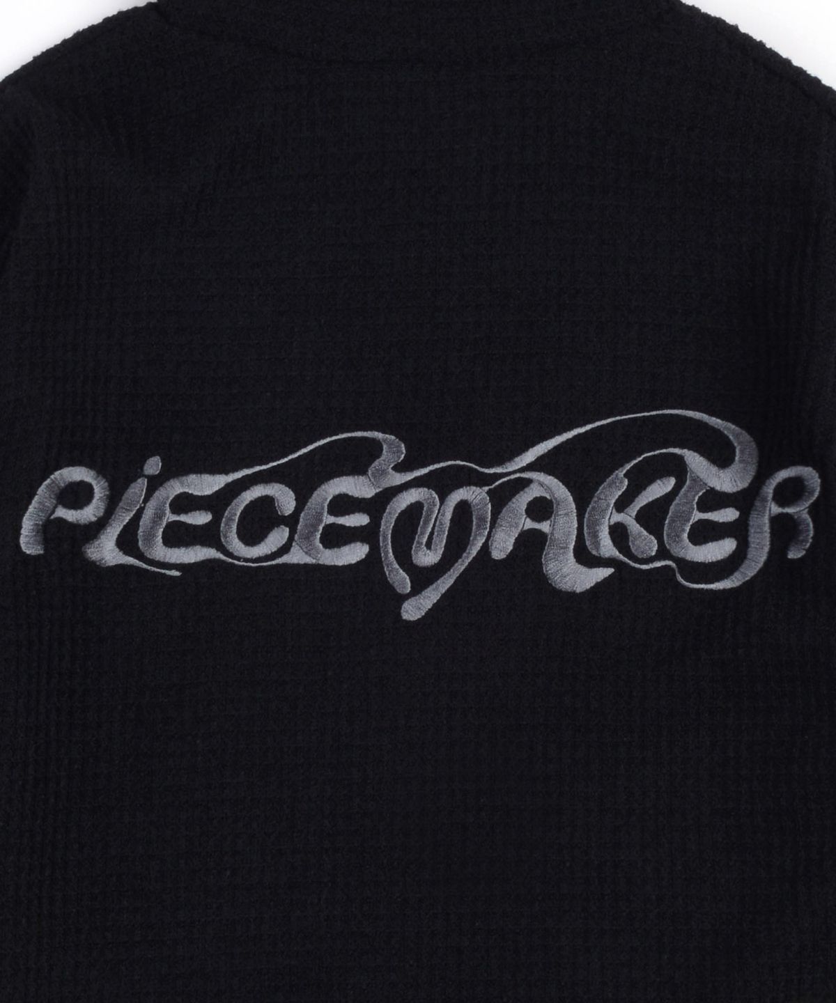 피스메이커(PIECE MAKER) ETHNIC WAFFLE KNIT ZIP UP (BLACK)