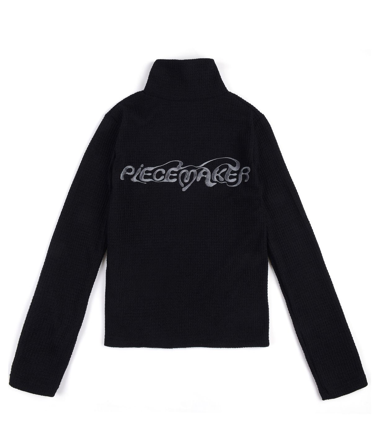 피스메이커(PIECE MAKER) ETHNIC WAFFLE KNIT ZIP UP (BLACK)