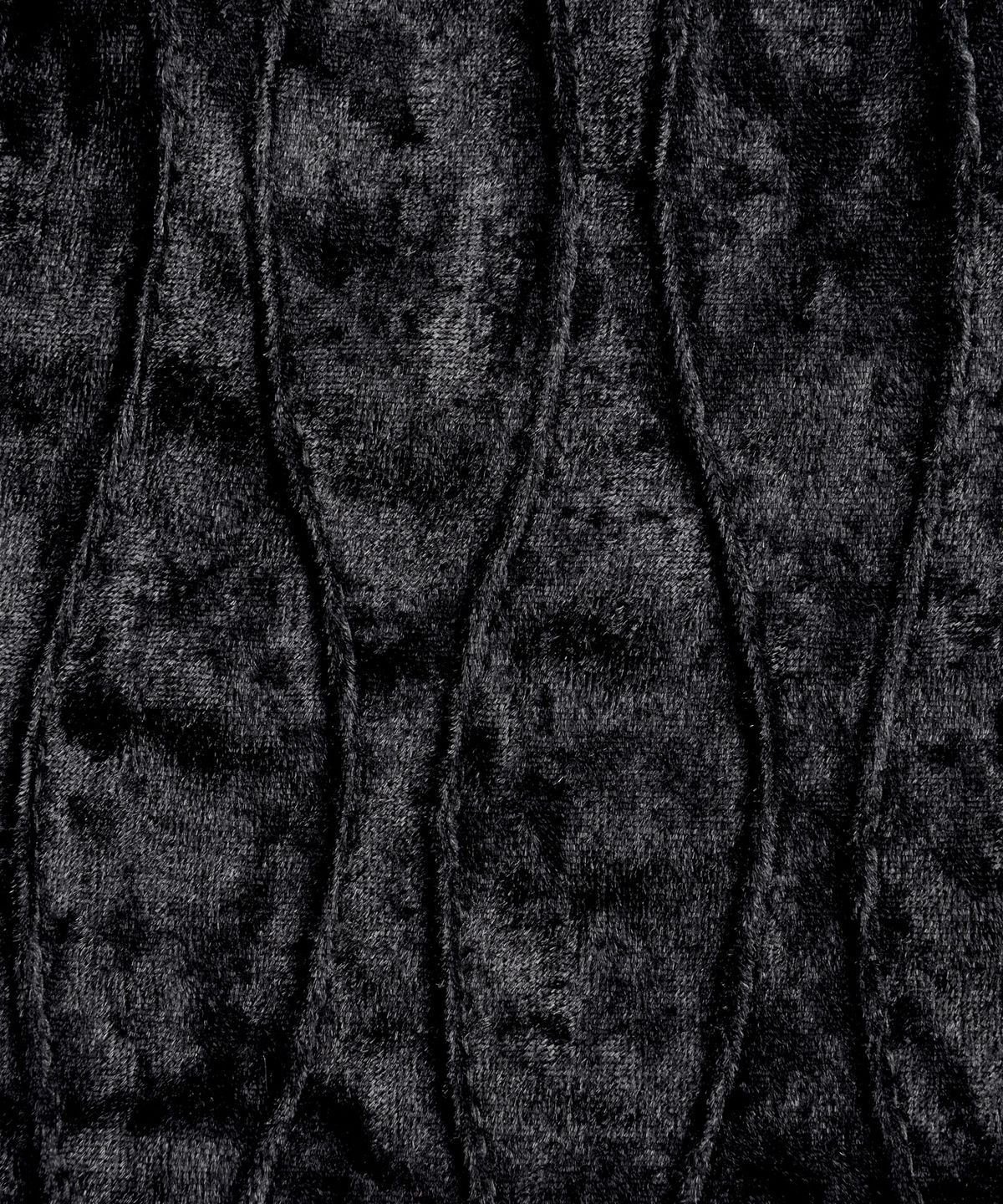 피스메이커(PIECE MAKER) VELVET WAVE STITCH 2WAY ZIP UP (BLACK)