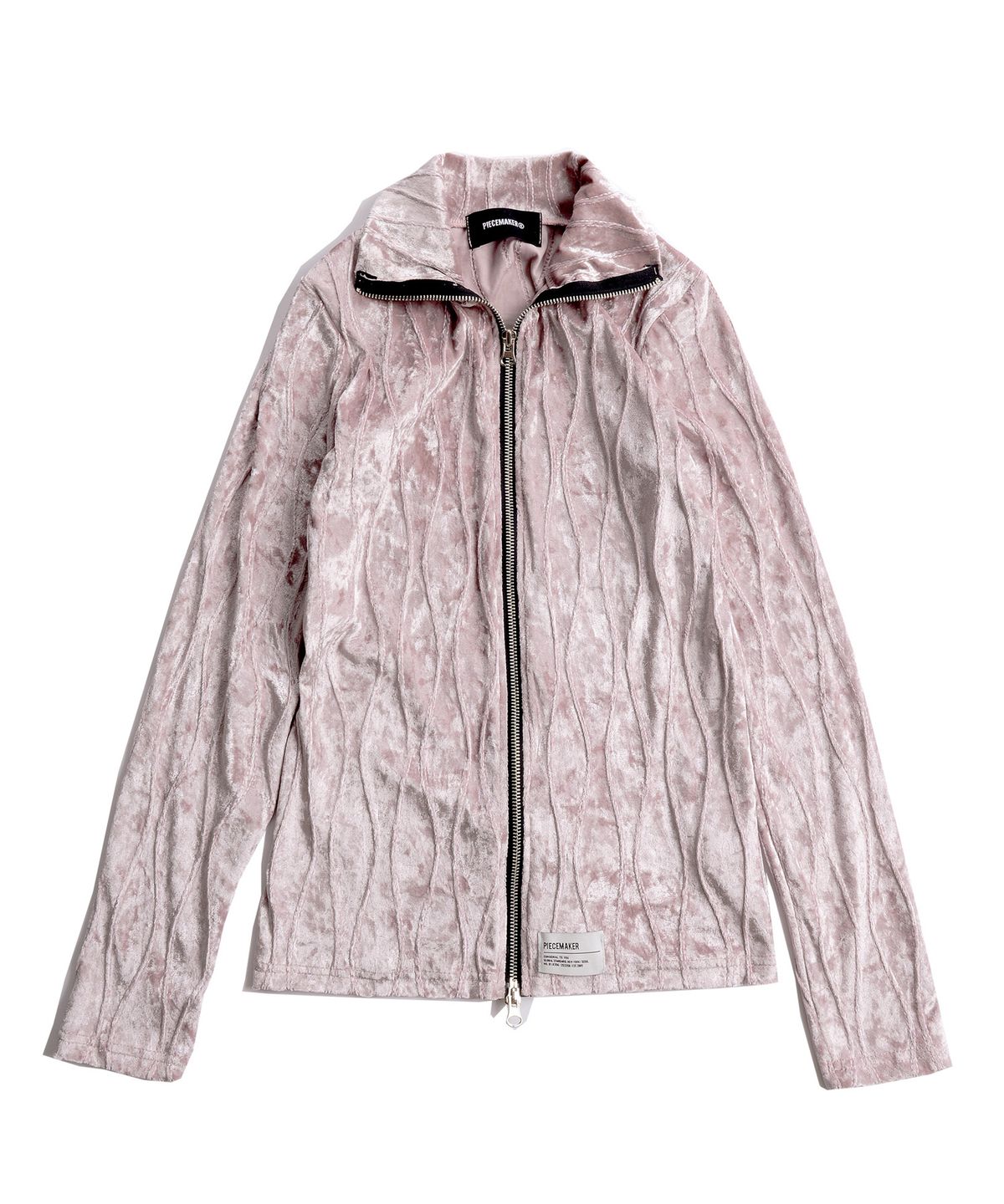 피스메이커(PIECE MAKER) VELVET WAVE STITCH 2WAY ZIP UP (PINK)