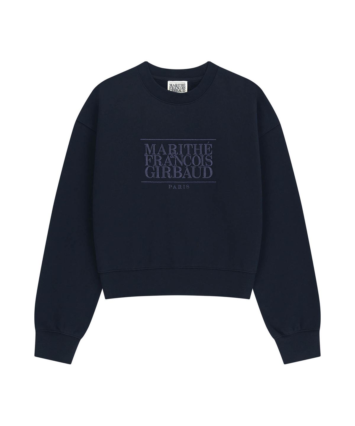 마리떼 프랑소와 저버(MARITHÉ + FRANҪOIS GIRBAUD) W CLASSIC LOGO CROP SWEATSHIRT navy