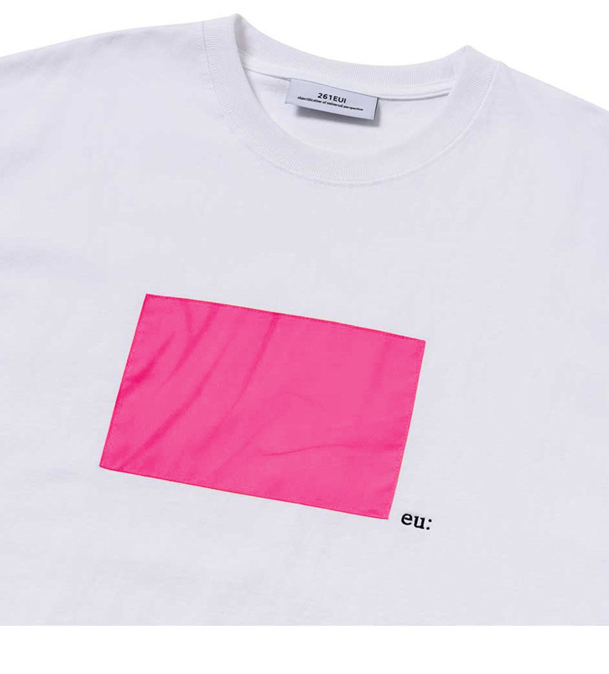 261이유아이(261EUI) SIGNATURE WRINKLE T-SHIRT WHITE MAGENTA