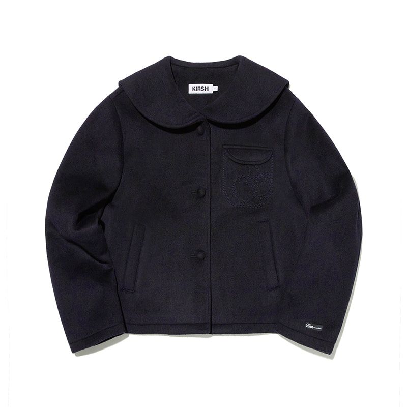 [ KIRSH ]★CHERRY SAILOR CROP COAT MUSINSA | KIRSH Cherry Sailor Crop Coat [Navy]
