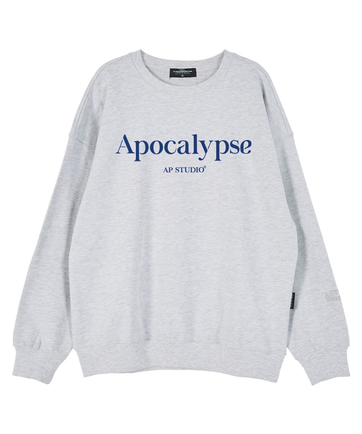 아스트랄 프로젝션(ASTRAL PROJECTION) 아포칼립스 오버핏 드롭숄더 맨투맨_화이트 멜란지