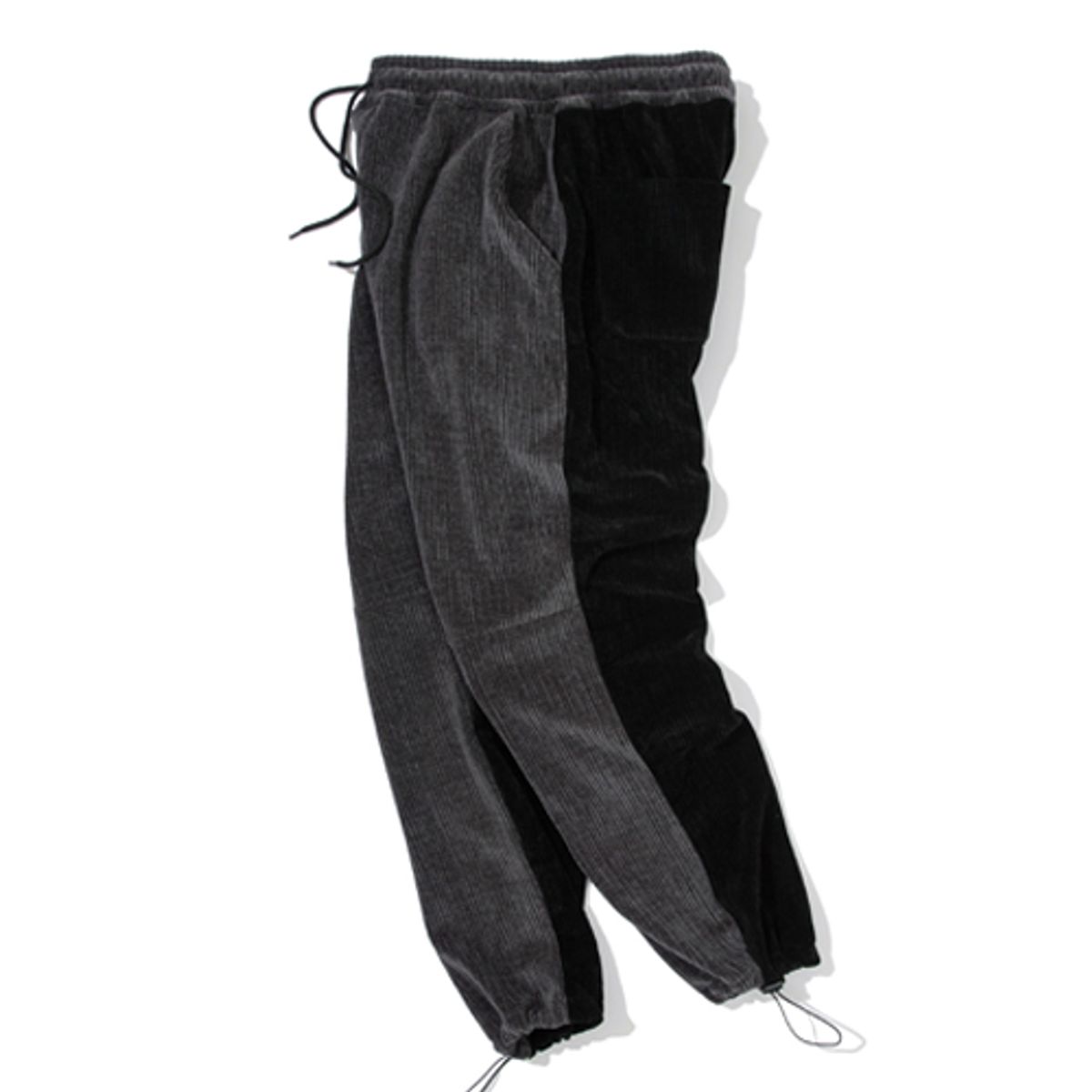 크루치(KRUCHI) 벨루아 코듀로이 투톤 팬츠 (CHARCOAL BLACK)
