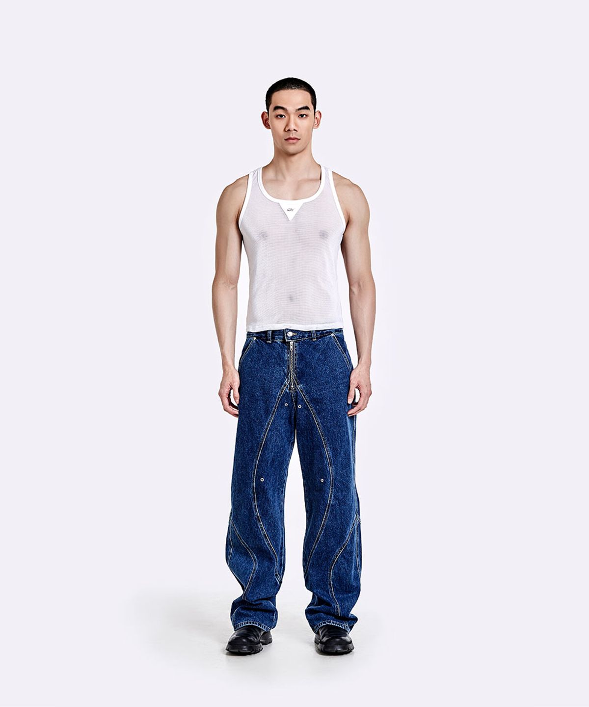 51퍼센트(51PERCENT) TUNNEL LINING TROUSER (DENIM) - DEEP BLUE