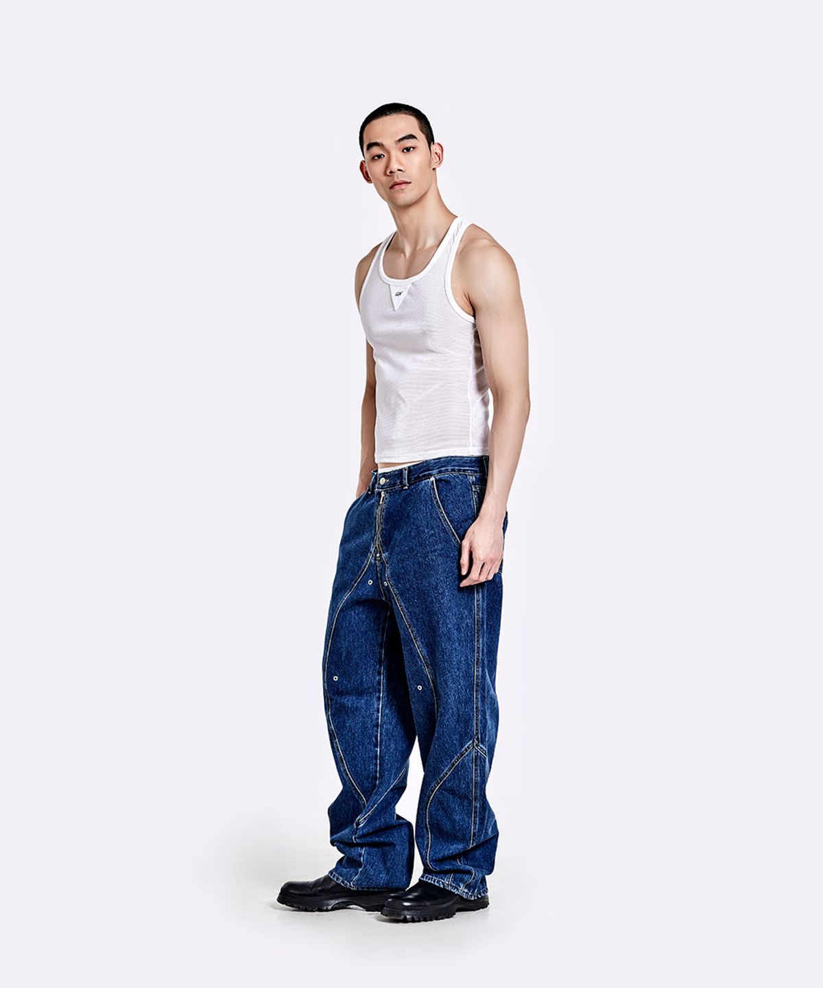 51퍼센트(51PERCENT) TUNNEL LINING TROUSER (DENIM) - DEEP BLUE