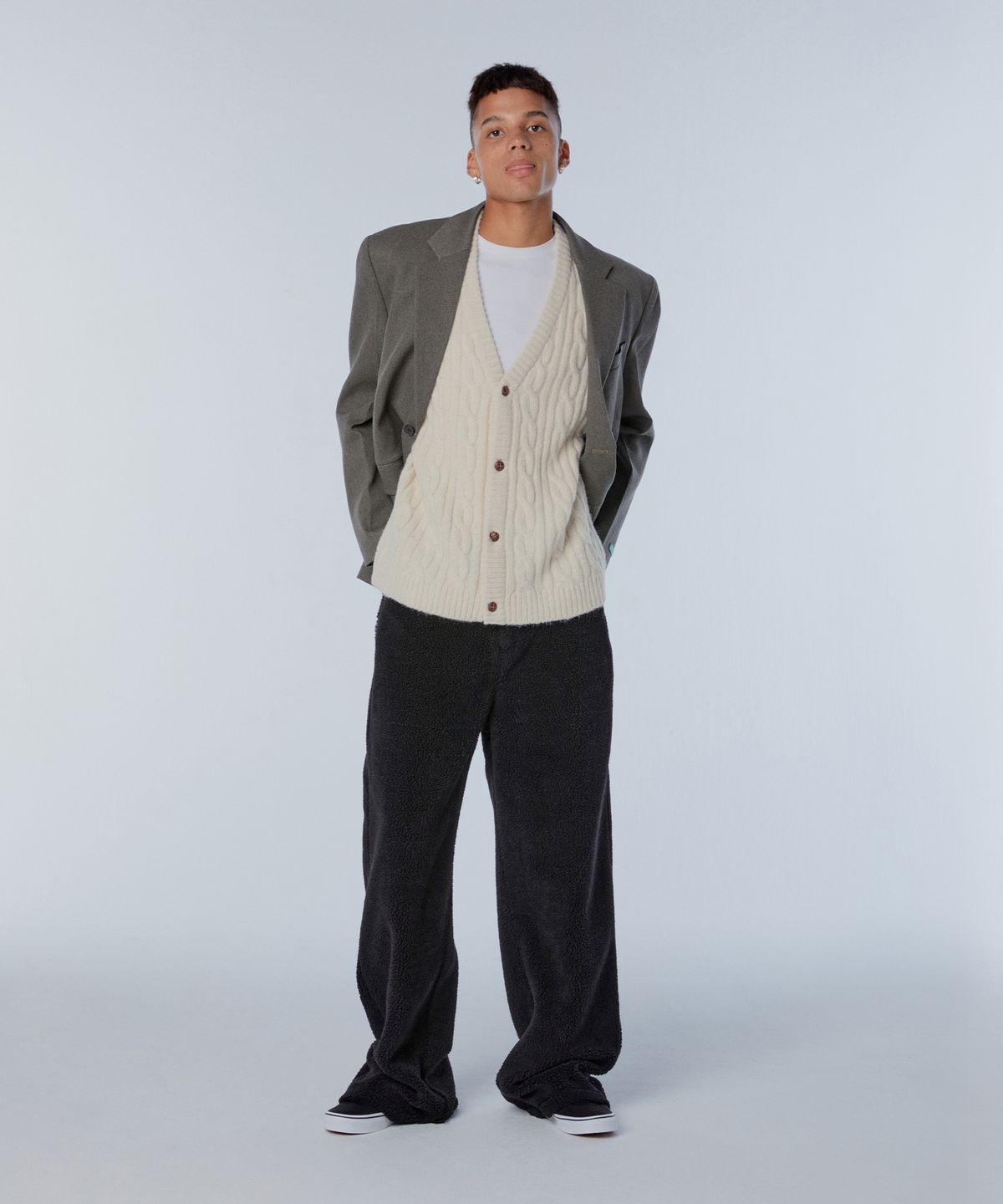 인스턴트펑크(INSTANTFUNK) Ms 오버사이즈 싱글 울 자켓 - 카키