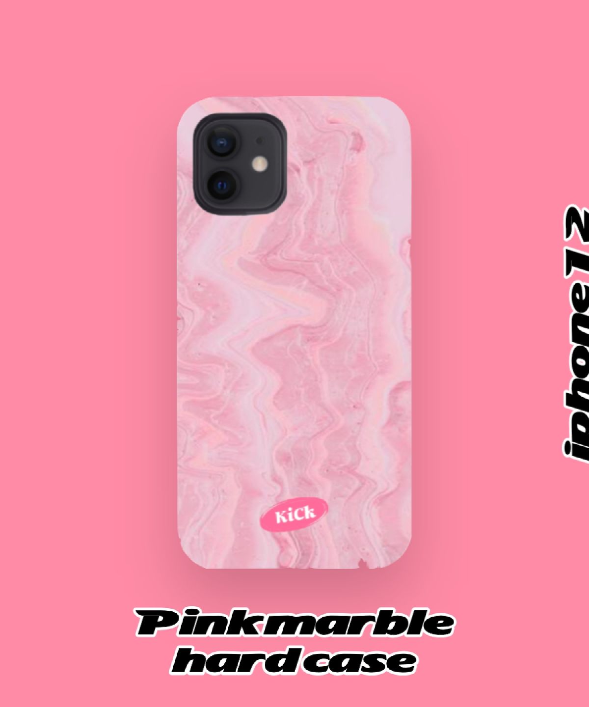 킥(KICK) Pink marble hard case
