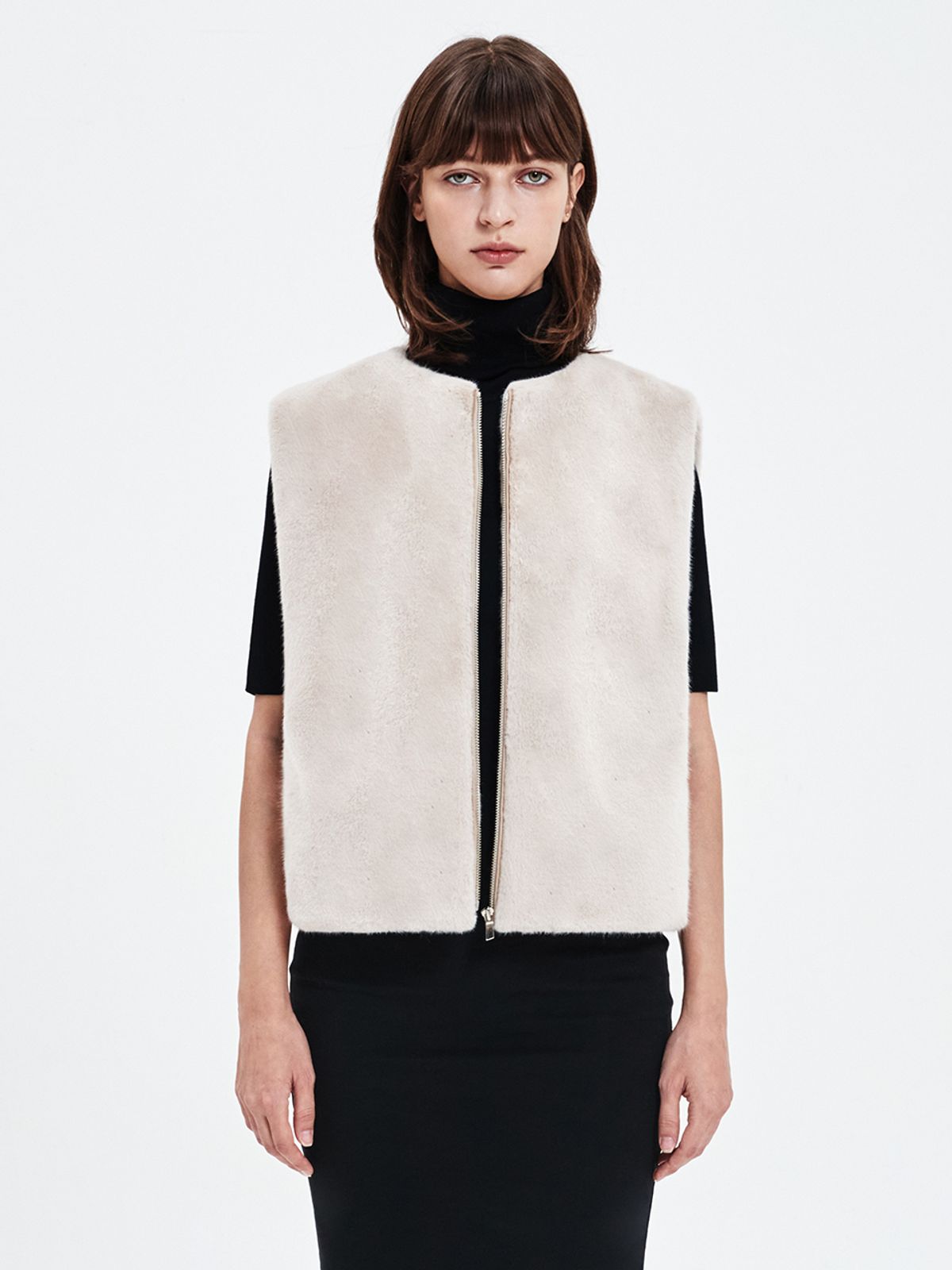 해브레스(HAVELESS) AVA FUR VEST BEIGE