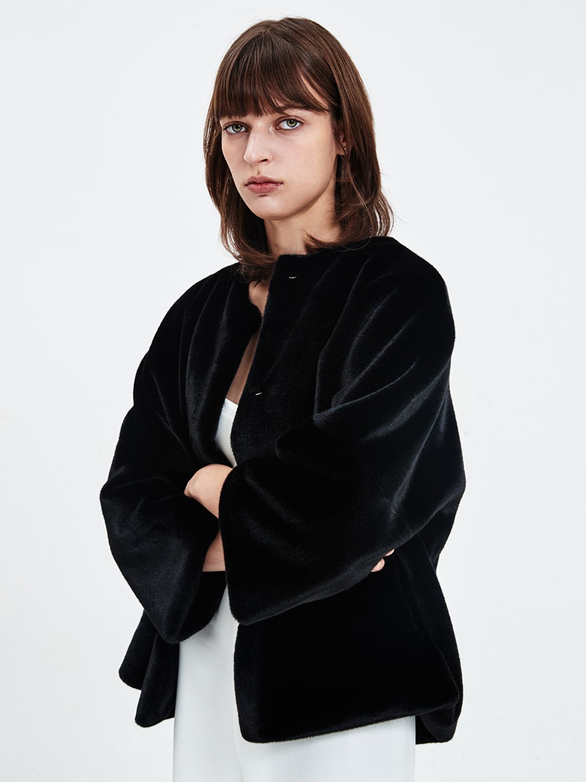해브레스(HAVELESS) COLETTE FUR JACKET BLACK