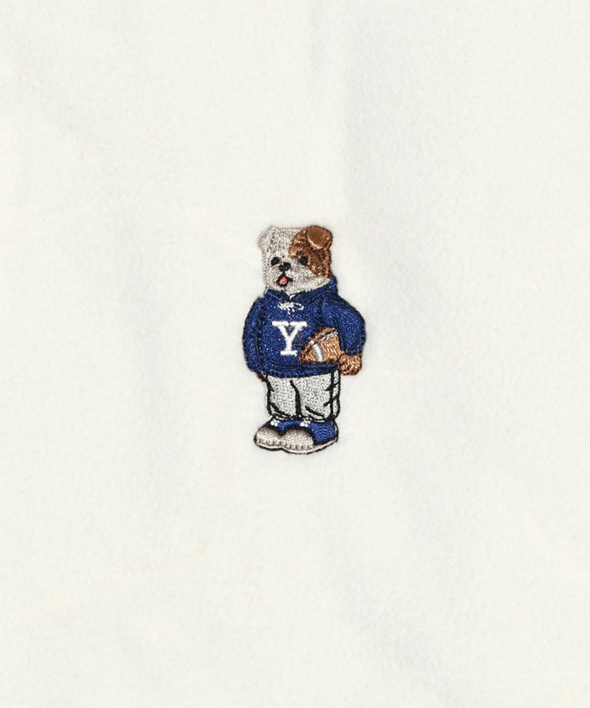 예일(YALE) 엠브로이더리 댄 카라리스 보아 플리스 자켓_아이보리