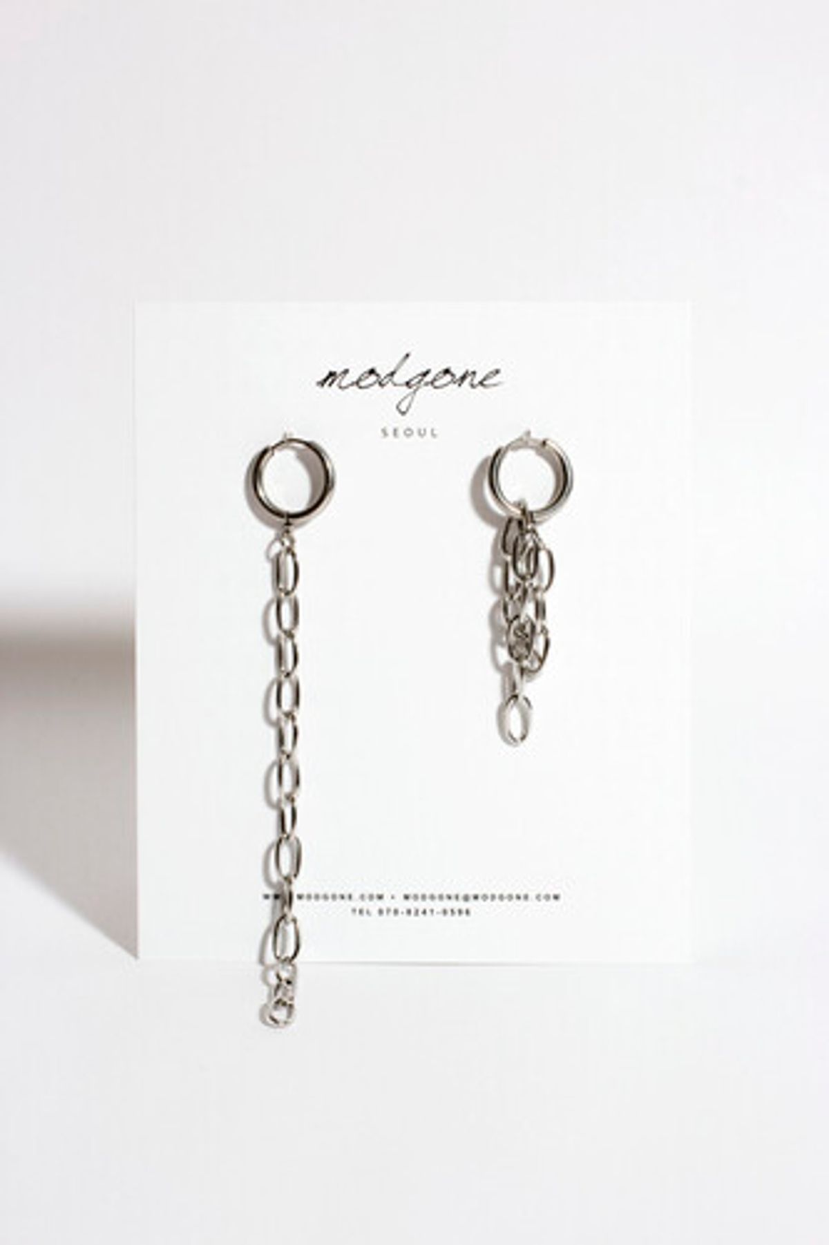 모드곤(MODGONE) 롱 볼드체인 링 귀걸이 Long Bold Chain Ring Earrings