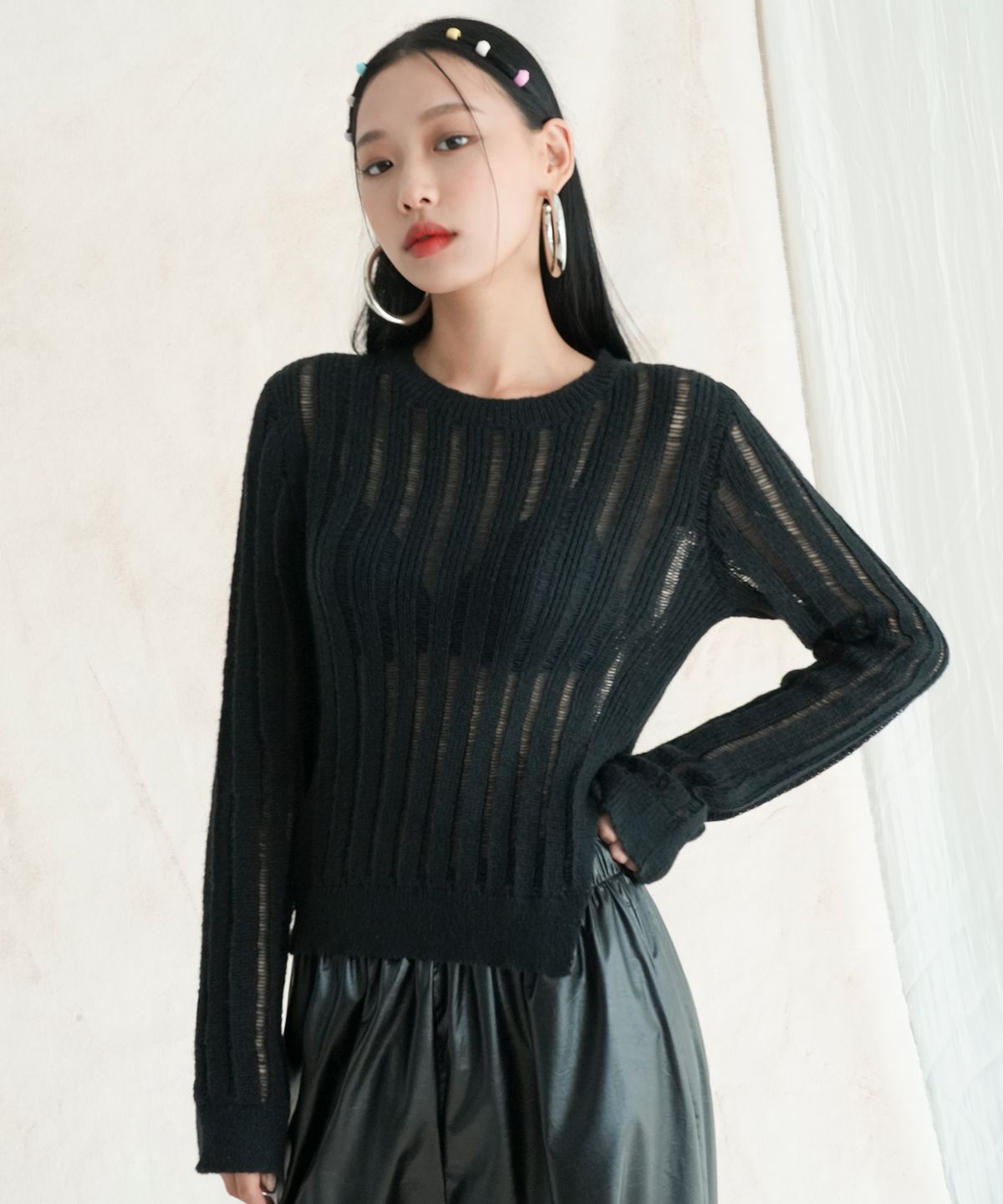 어반드레스(AVANDRESS) See-through Knitwear - 4COL