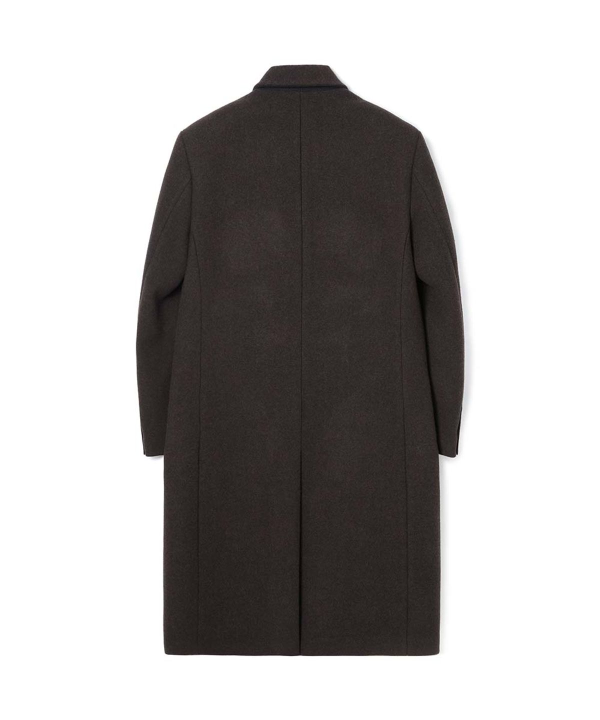 문선(MOONSUN) 2-Way Collar Button Long Coat [Brown Twill]