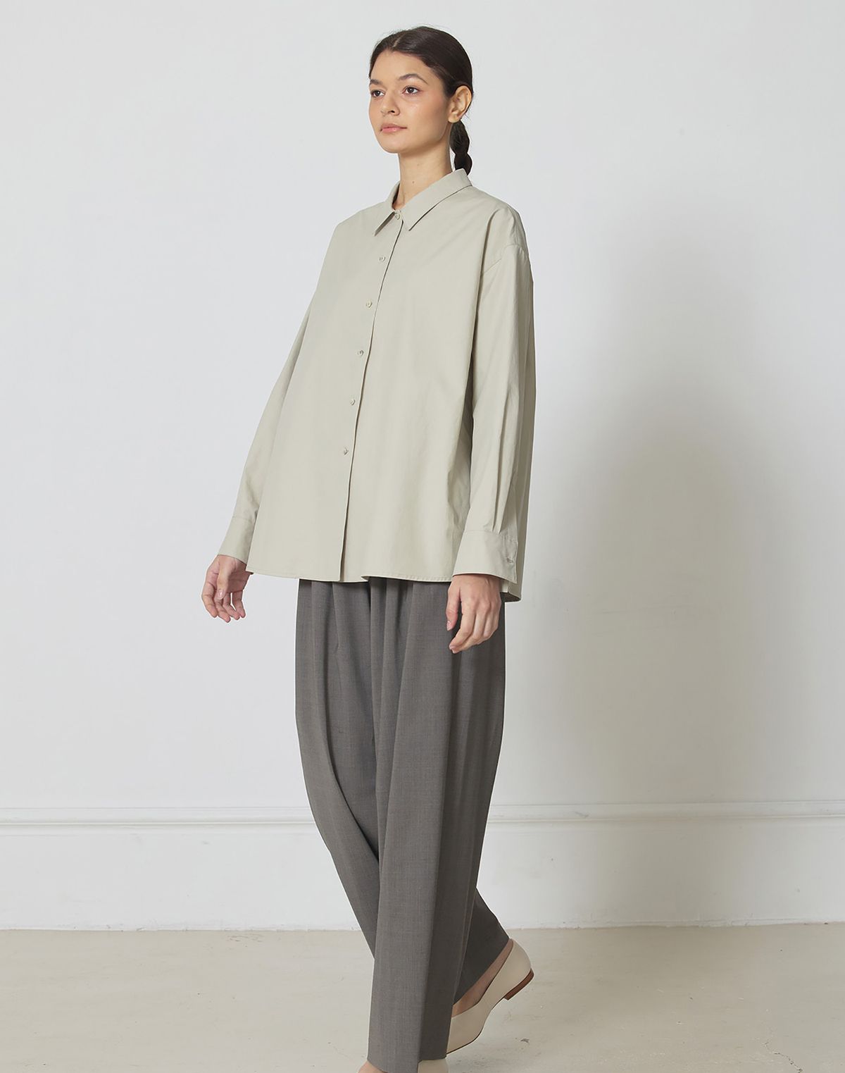 마누엘 에 기욤(MANUELLE ET GUILLAUME) Garçon cotton shirt soft khaki