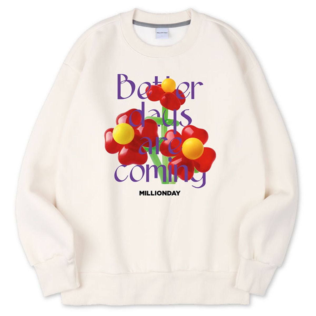 밀리언데이(MILLION DAY) MILLION BALLOON FLOWER SWEATSHIRT