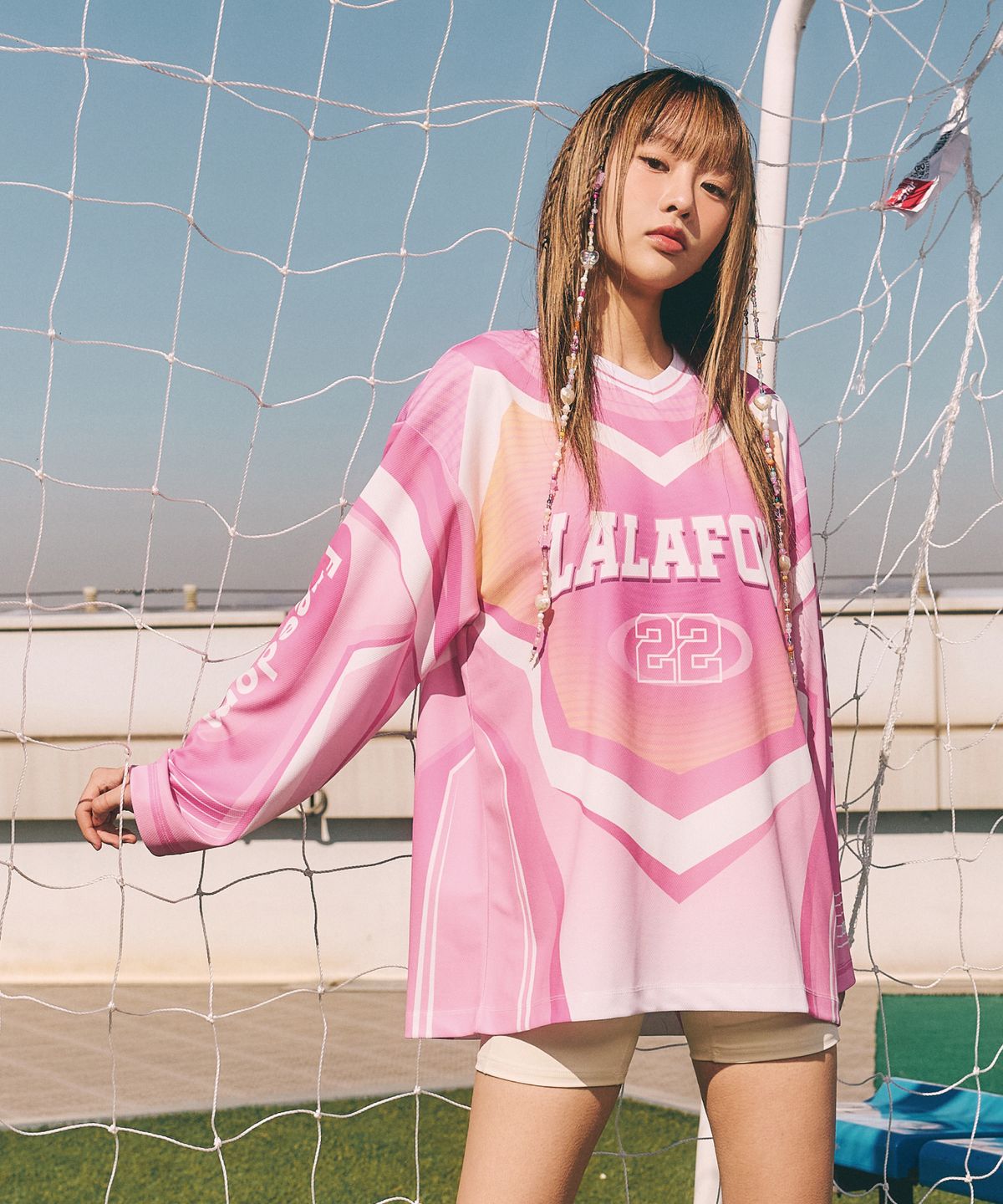 라라폭스(LALAFOX) LALA SPORTY OVERSIZED JERSEY T-SHIRT BP4CL001