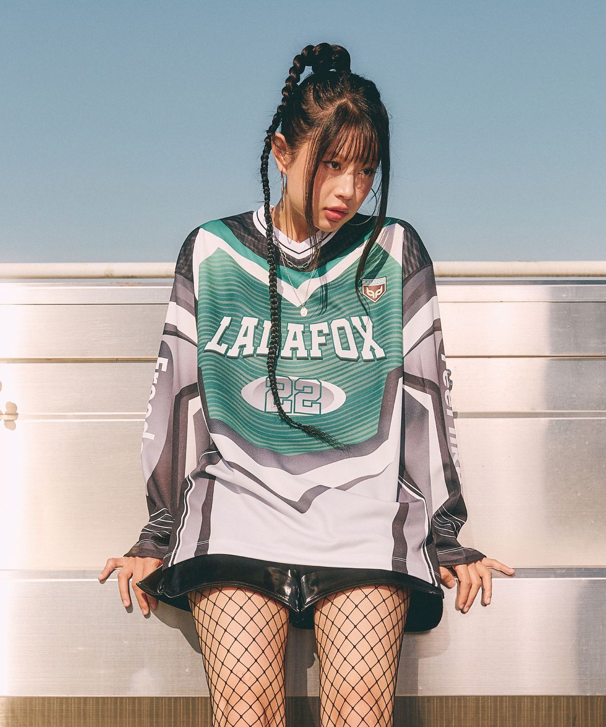 라라폭스(LALAFOX) LALA SPORTY OVERSIZED JERSEY T-SHIRT BP4CL001