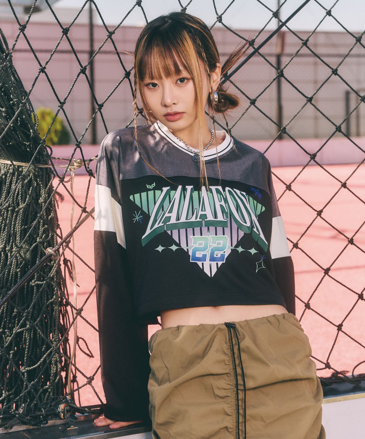 라라폭스(LALAFOX) LALA SPORTY JERSEY T-SHIRT BN4CL010