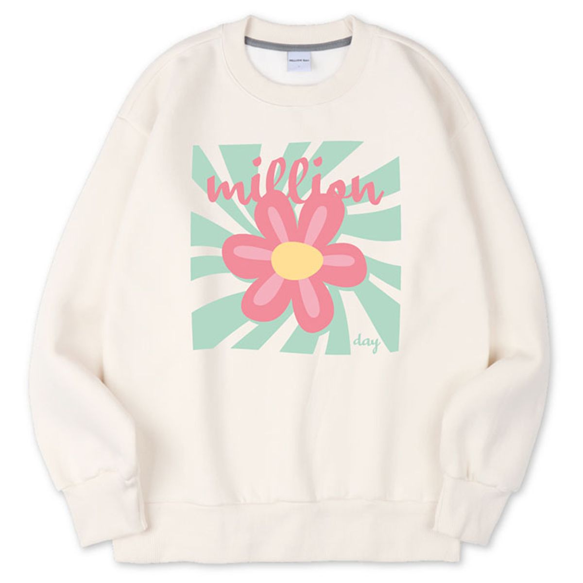 밀리언데이(MILLION DAY) MILLION SQUARE FLOWER SWEATSHIRT