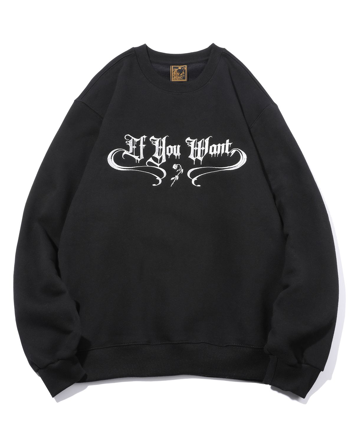 이퓨원트(IFYOUWANT) Shimmer LOGO Sweatshirt BLACK