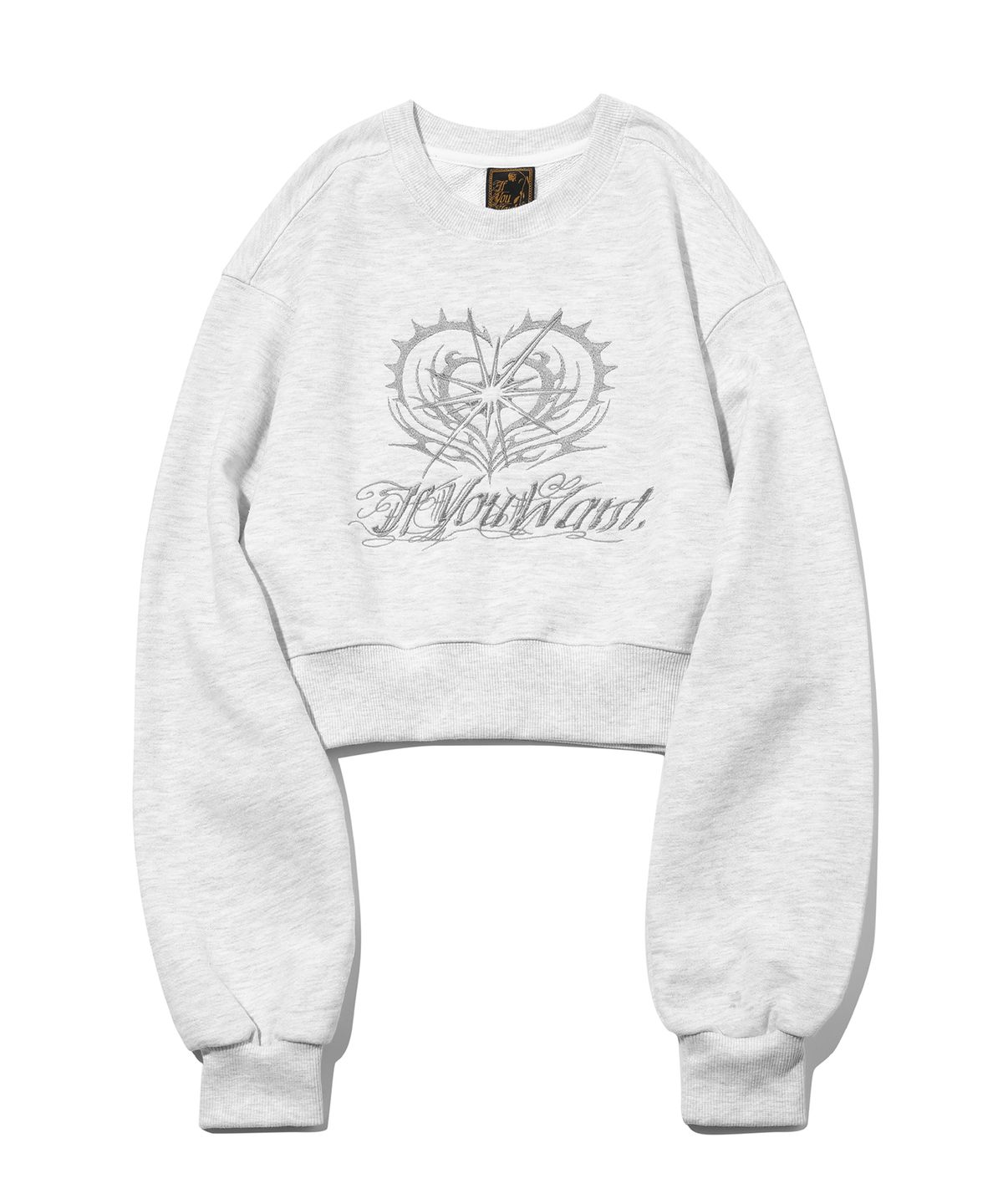 이퓨원트(IFYOUWANT) Future Eye Crop Sweatshirt whitegray