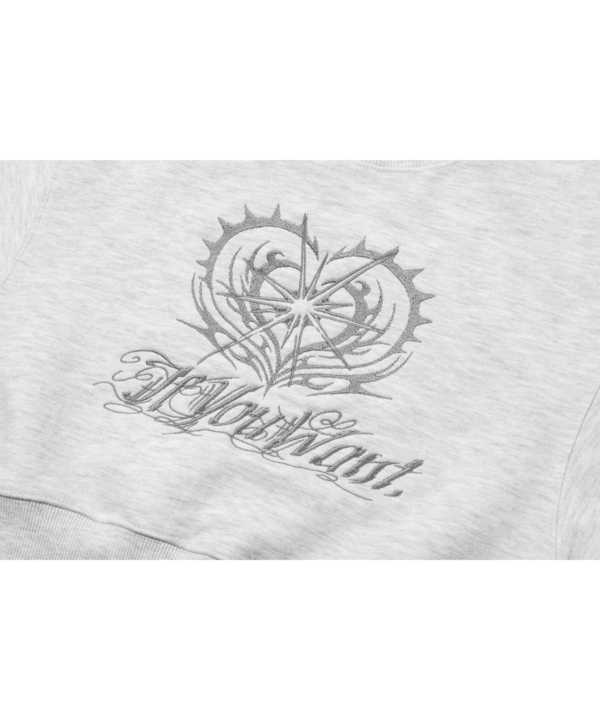 이퓨원트(IFYOUWANT) Future Eye Crop Sweatshirt whitegray