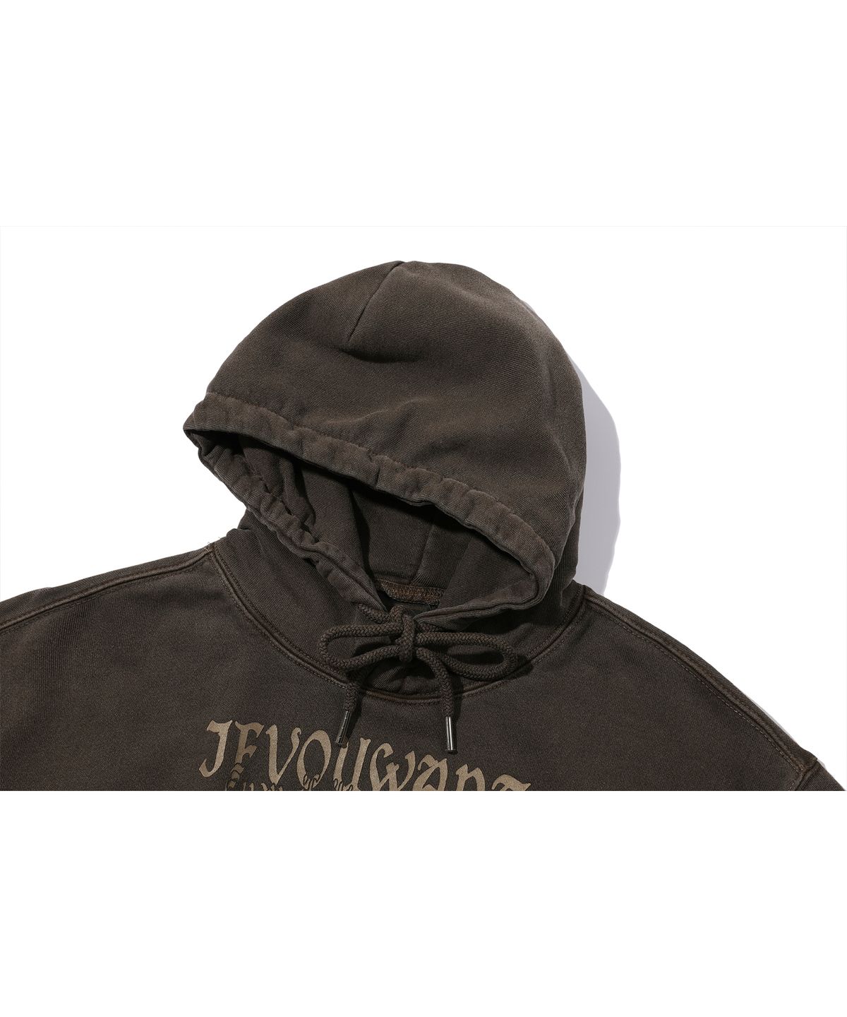 이퓨원트(IFYOUWANT) glam rose pigment Crop HOOD vintage brown