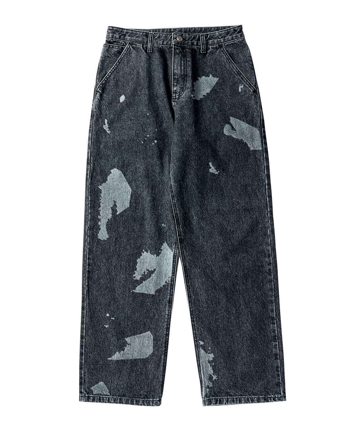 엑서사이즈(EXERCISE) BROKEN RUNNER PIECE DENIM PANTS_BLACK