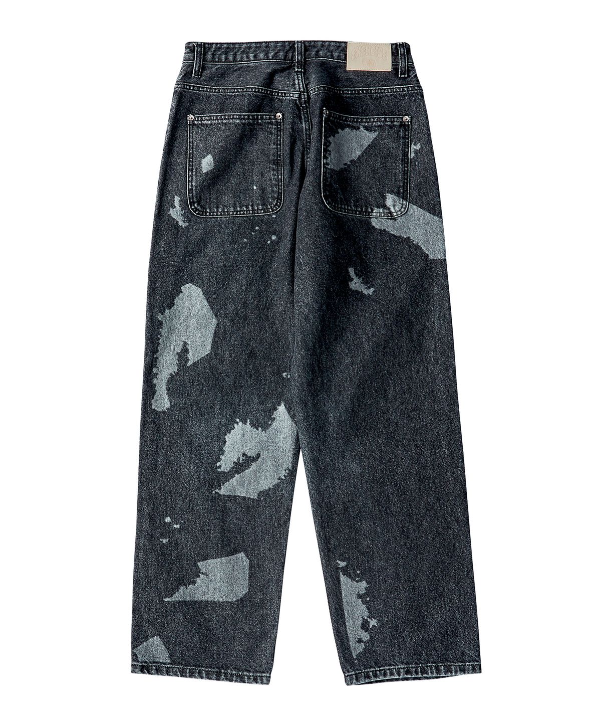 엑서사이즈(EXERCISE) BROKEN RUNNER PIECE DENIM PANTS_BLACK