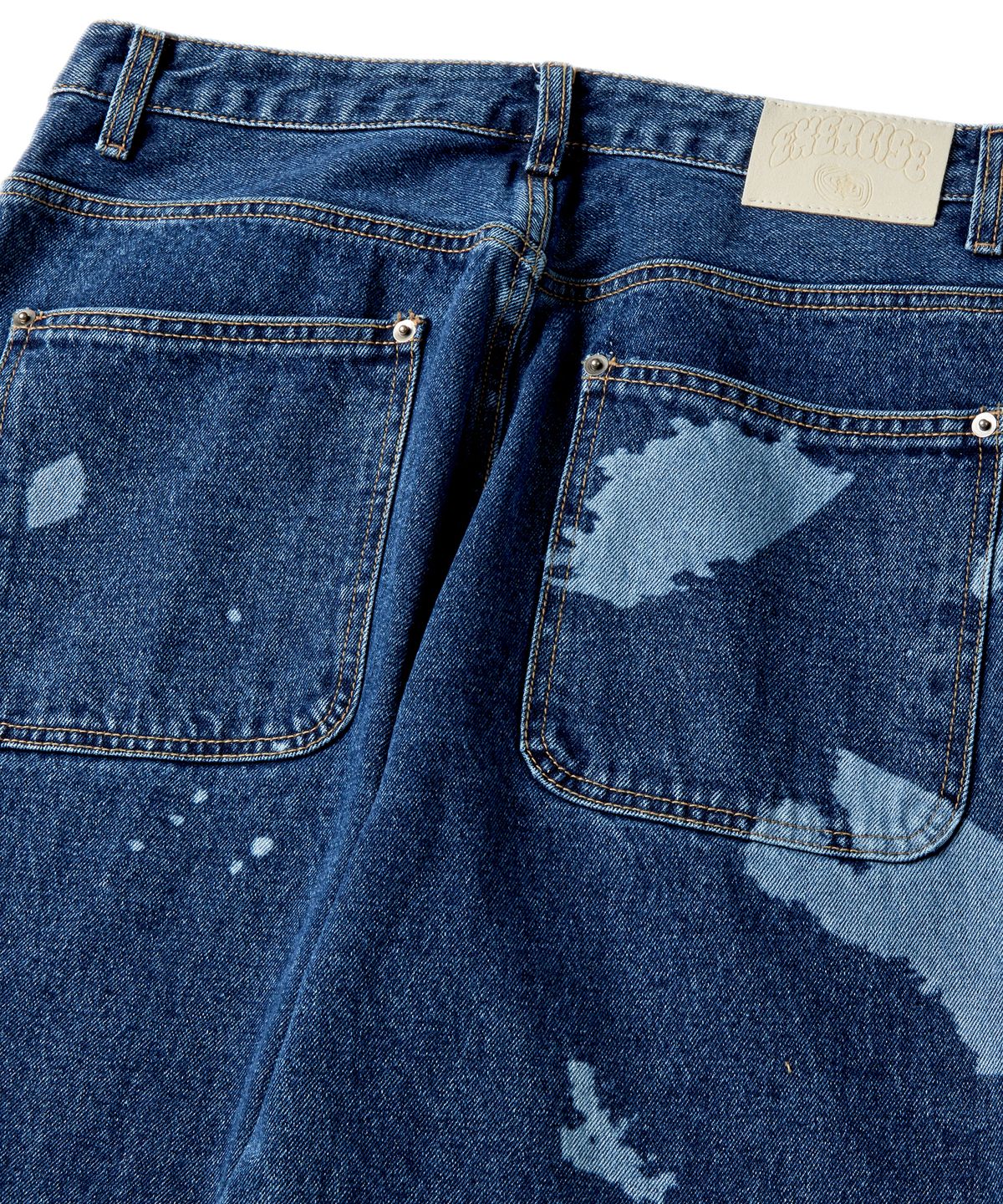 엑서사이즈(EXERCISE) BROKEN RUNNER PIECE DENIM PANTS_BLUE