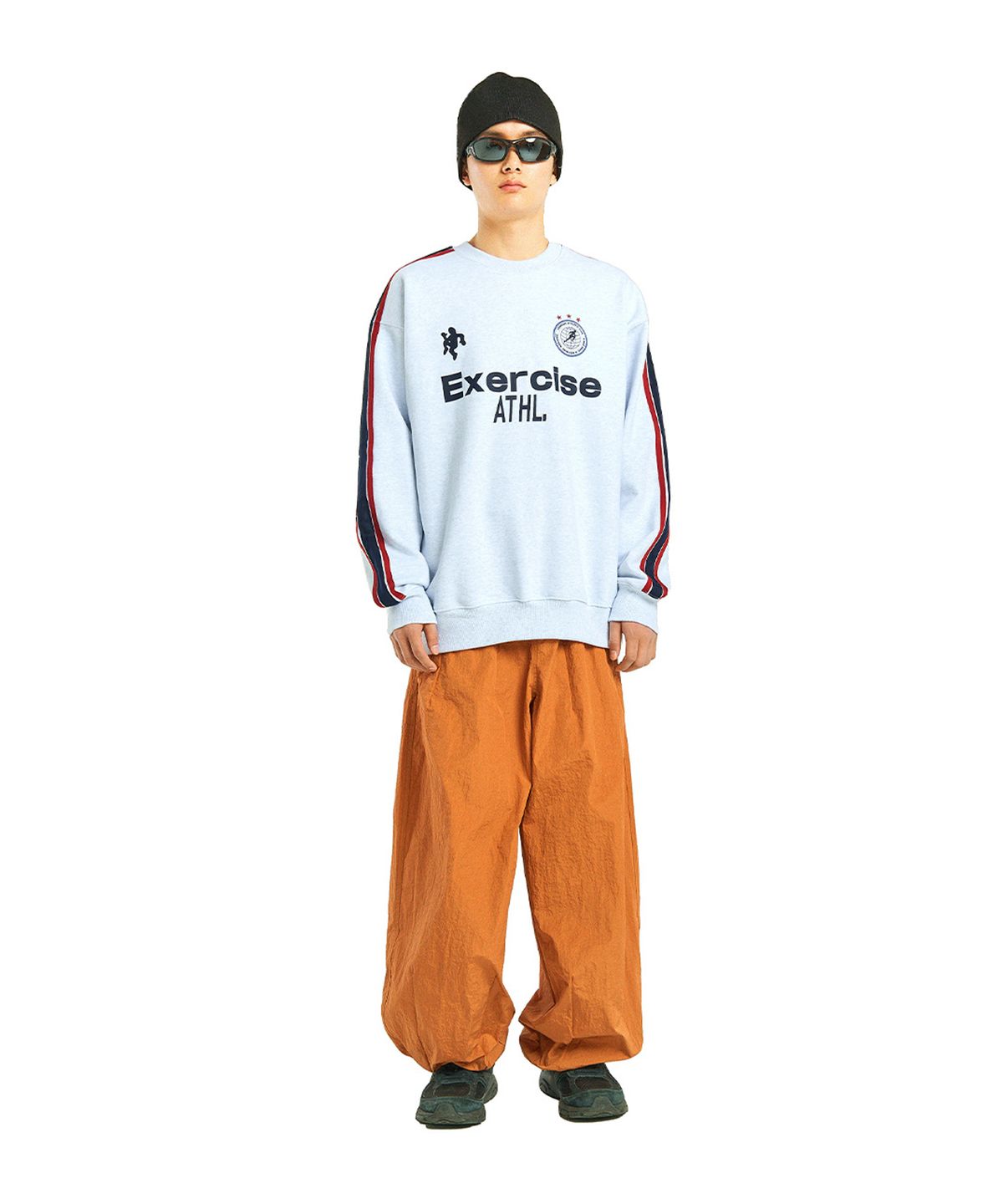 엑서사이즈(EXERCISE) E.X.R LOGO UNIFORM SWEATSHIRT_HEATHER GRAY