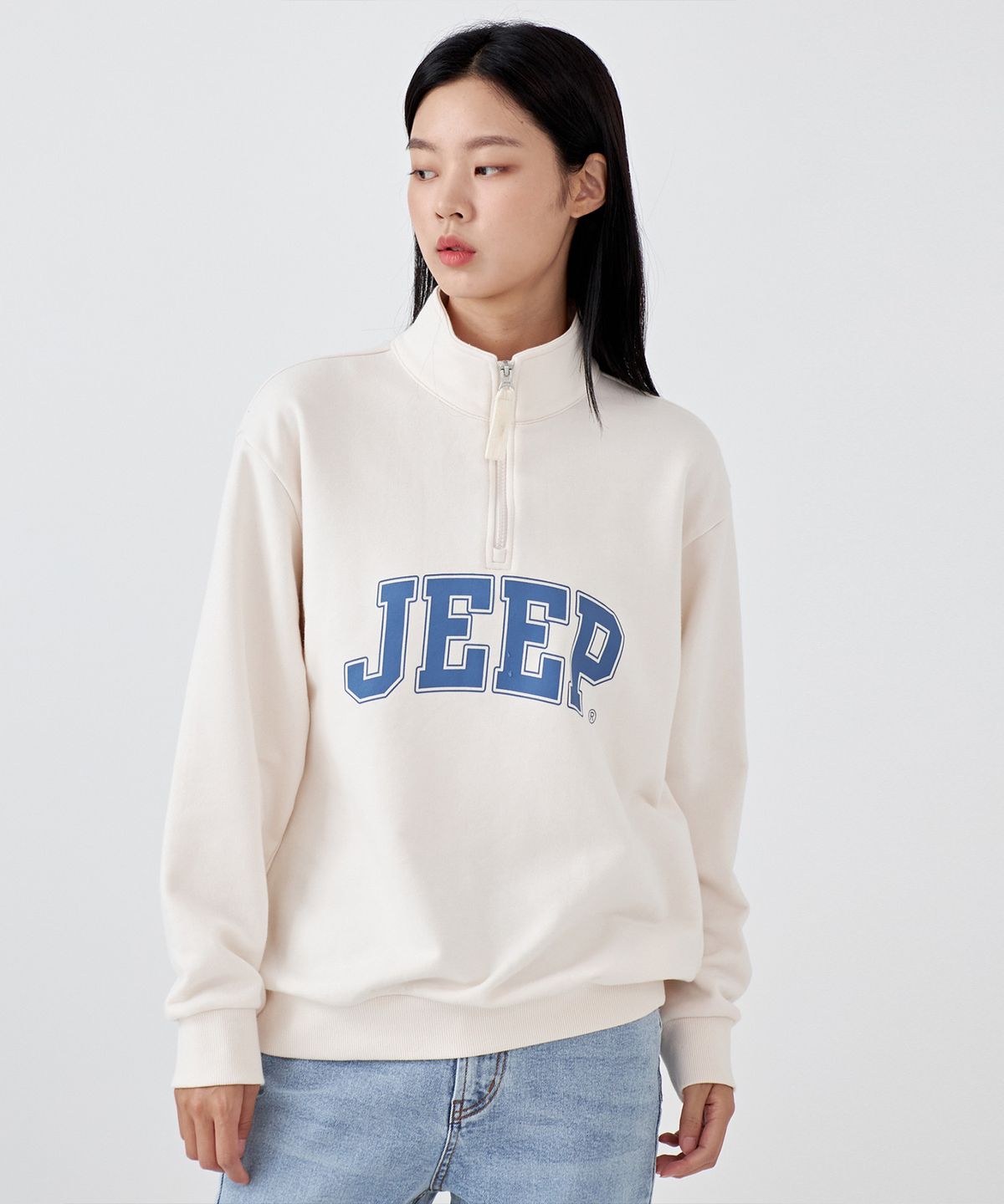 지프(JEEP) [기모]Half Zip-Up Big Logo Sweat (JO5TSU731IV)