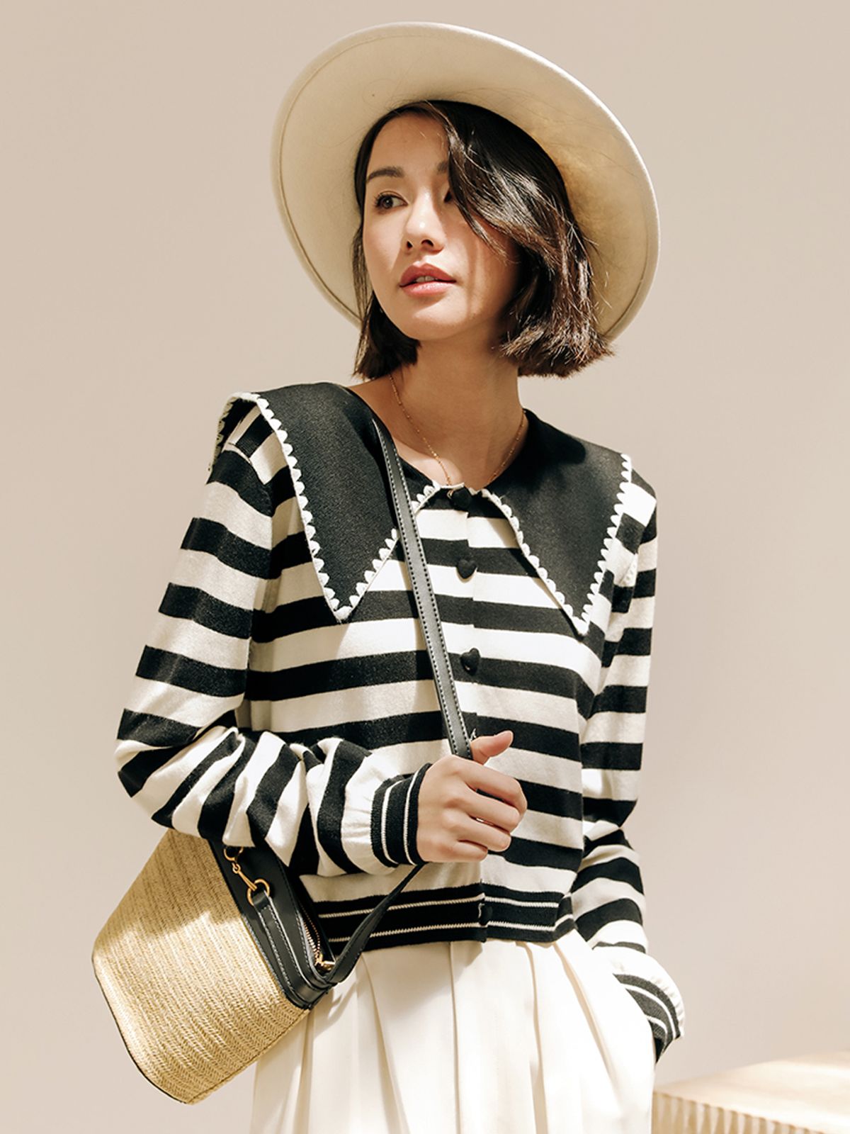 랭썬(LANGSON) LS sweet doll collar knit shirt