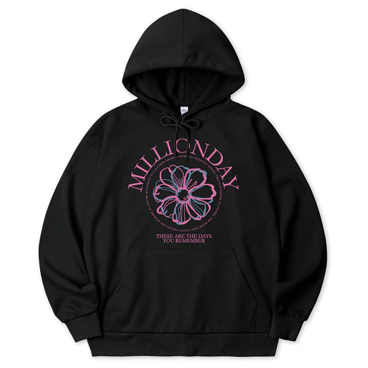 밀리언데이(MILLION DAY) MILLION ROUND FLOWER HOODIE