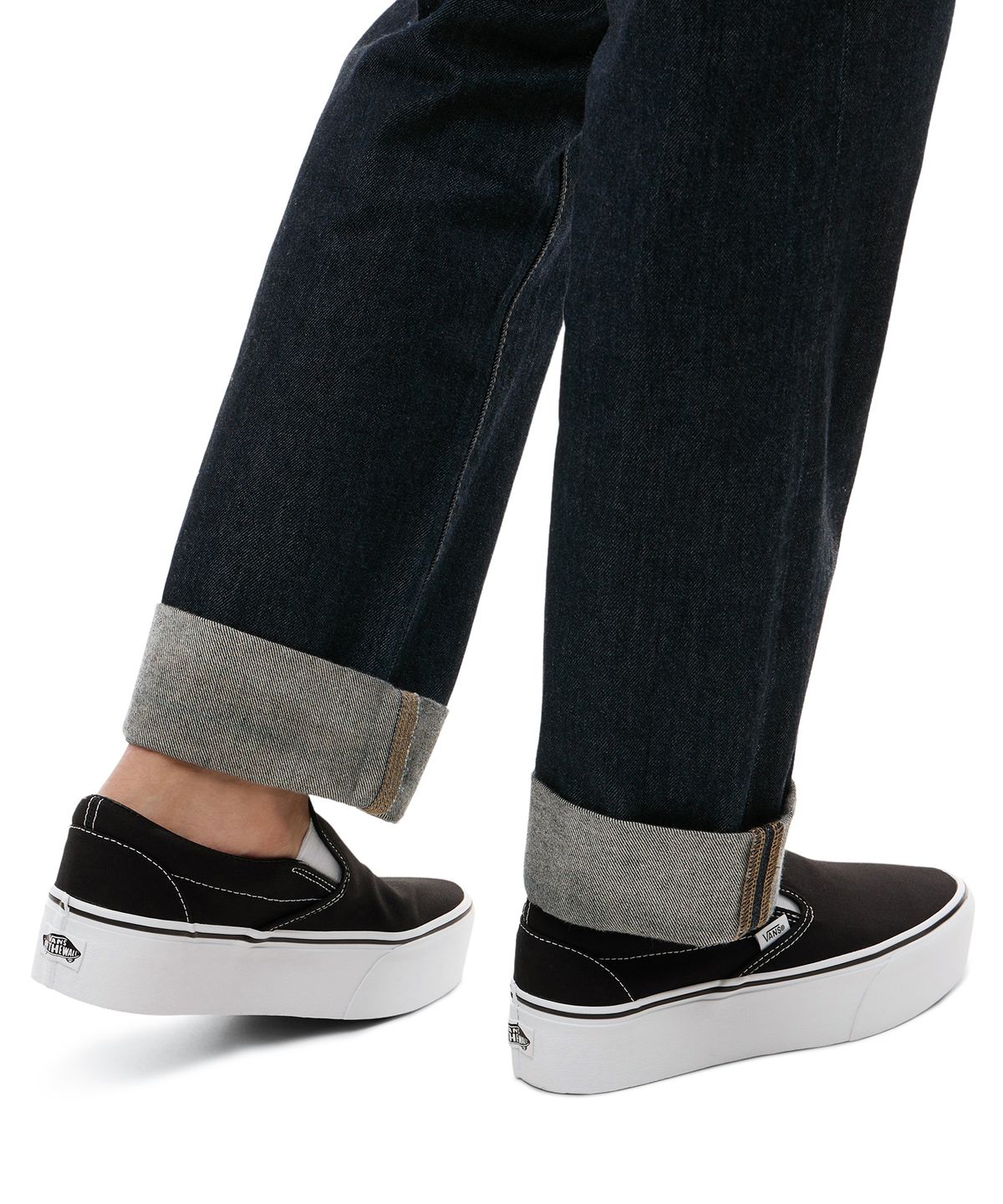 반스(VANS) 클래식 슬립온 스택폼 - (캔버스) 블랙:트루 화이트 / VN0A7Q5RBMX1