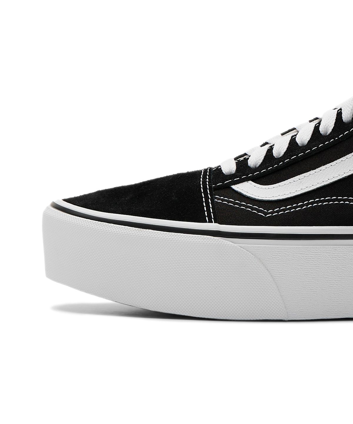 반스(VANS) 올드스쿨 스택폼 - (스웨이드/캔버스) 블랙:트루 화이트 / VN0A7Q5M6BT1