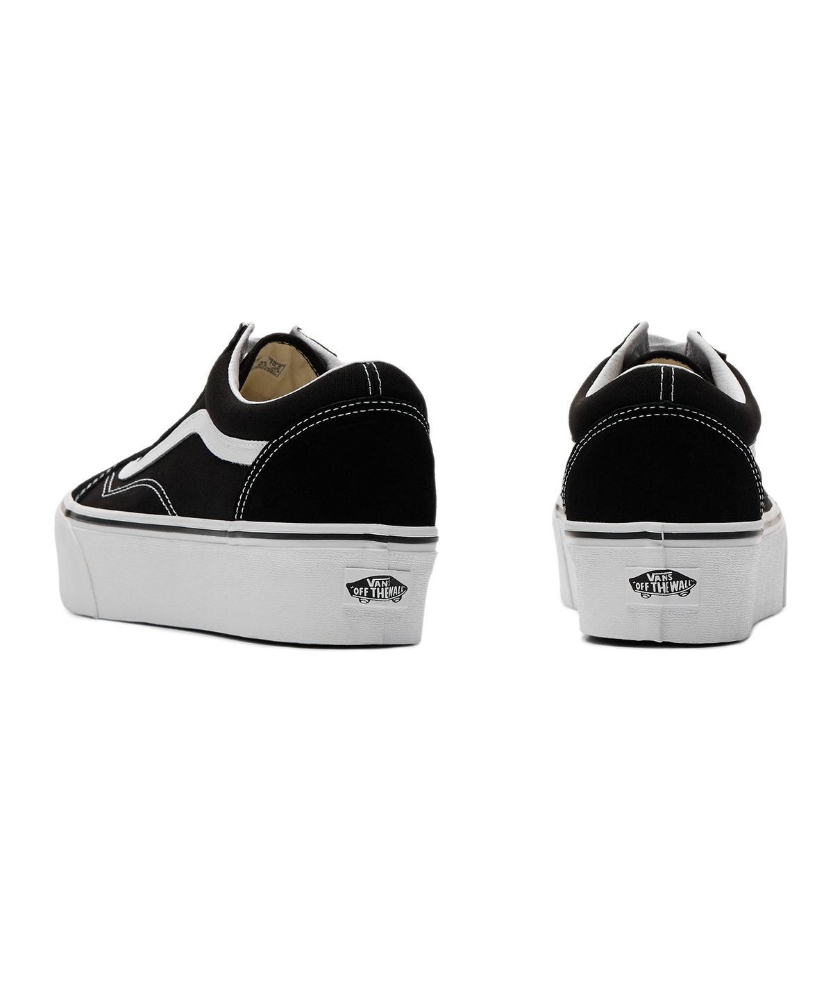 반스(VANS) 올드스쿨 스택폼 - (스웨이드/캔버스) 블랙:트루 화이트 / VN0A7Q5M6BT1