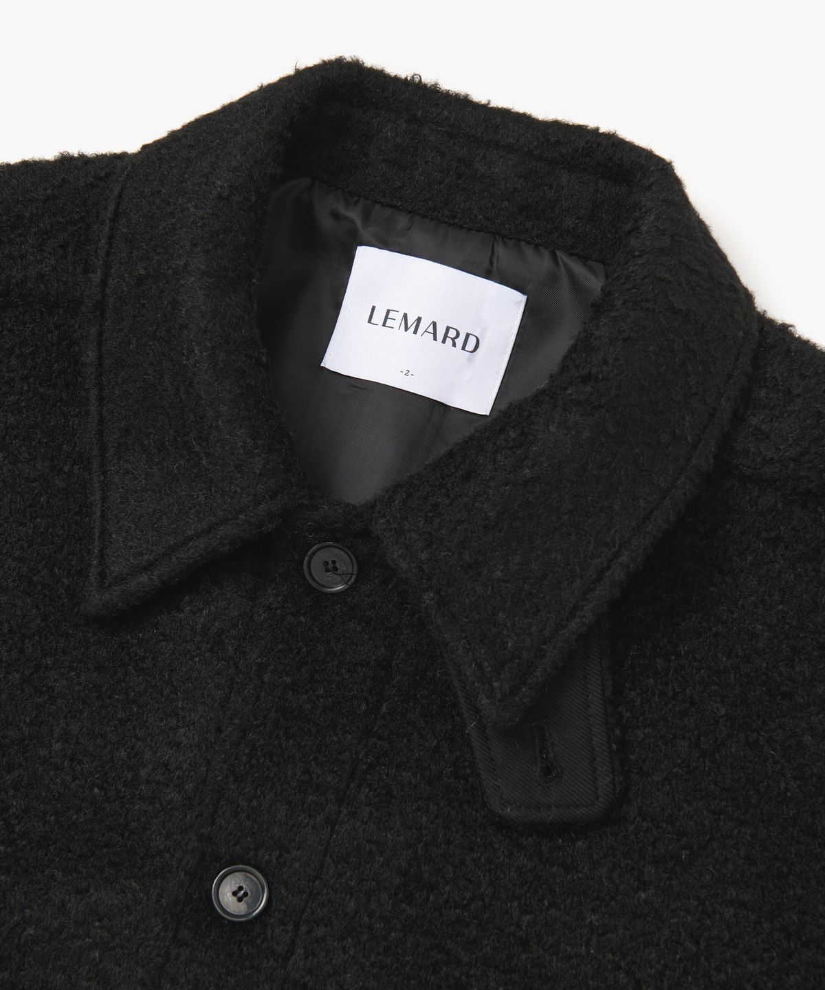 르마드(LEMARD) 부클 발마칸 숏 자켓 - 블랙