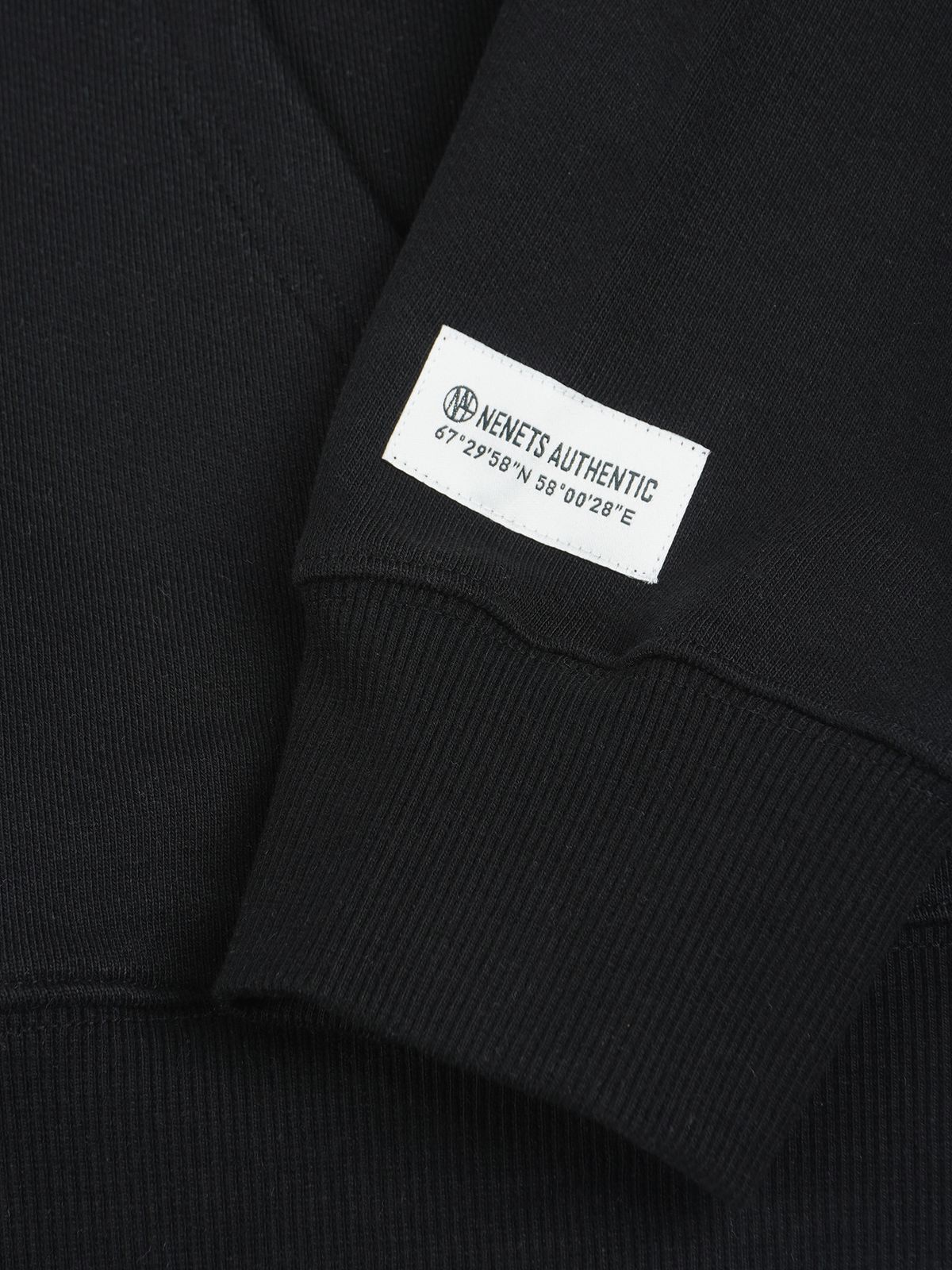 네네츠 어센틱(NENETS AUTHENTIC) LOGO NEEDLE HOODIE SWEAT BLACK