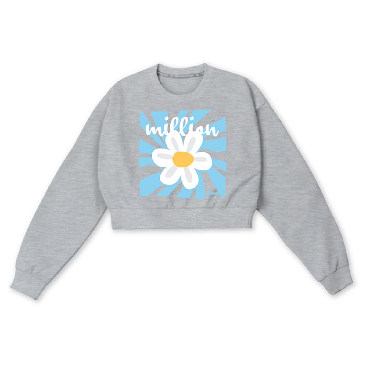 밀리언데이(MILLION DAY) MILLION SQUARE FLOWER CROP SWEATSHIRT